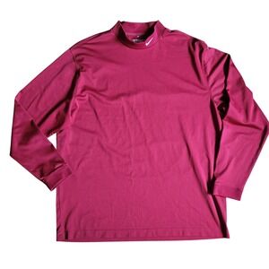 NIKE GOLF Mens Red Long Sleeve Dri-FIT Mock Neck Tour Performance Shirt XXL